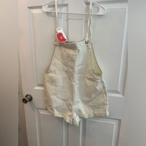 NWT Cider Cream denim overalls sz M